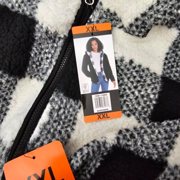 Weatherproof New Women's Reversible Ultra Cozy Plush Fleece Hooded Plaid Jacket - Picture 10 of 11